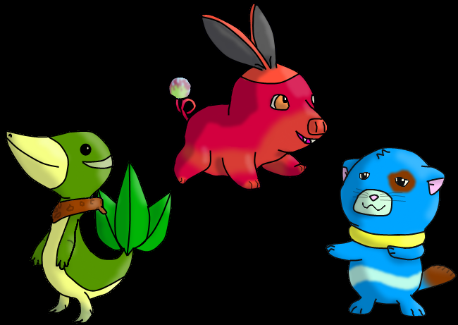 Black_and_White_Starters_by_DarkclawUmbreon.png