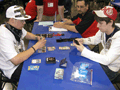 Close-up of Masters table